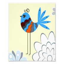 Pájaros azules decorativos modernos impresiones fotograficas