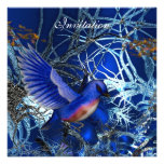 Pájaros azules mágicos de la invitación azules