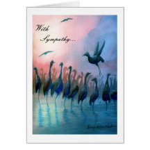 Pájaros de agua, con condolencia… Tarjeta