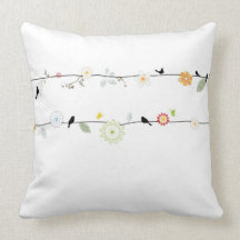 Pájaros de la primavera - color almohadas
