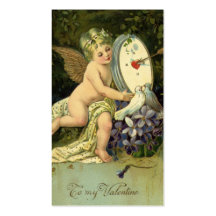 Pájaros del amor del ángel w de la tarjeta del día tarjeta de visita