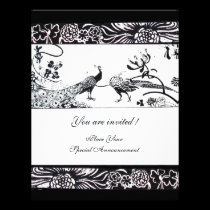 PÁJAROS del AMOR del BODA, blancos y negros invitaciones