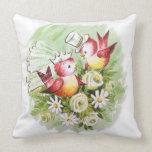 Pájaros del amor del boda almohadas