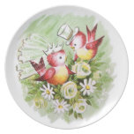Pájaros del amor del boda platos