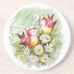 Pájaros del amor del boda posavasos