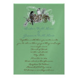 Pájaros del amor del vintage que casan la invitaci