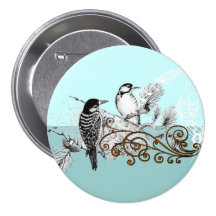 Pájaros del amor del vintage que casan la invitaci pin