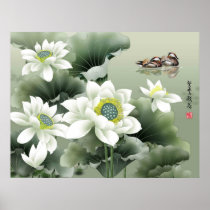 Pájaros del amor en la charca en el juego posters