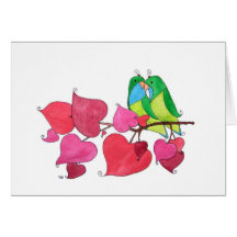 Pájaros del amor, "enhorabuena " tarjeta