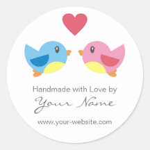 Pájaros del amor hechos a mano por los pegatinas p