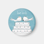 Pájaros del amor iman de frigorífico