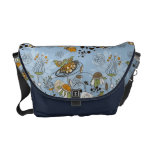 pájaros del doodle en azul bolsa messenger