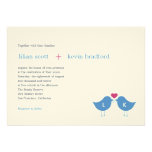 Pájaros del monograma que casan la invitación