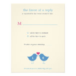 Pájaros del monograma que casan la tarjeta de RSVP Invitación
