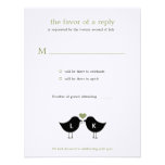 Pájaros del monograma que casan la tarjeta de RSVP Invitación