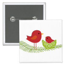 Pájaros del navidad en árbol pins