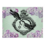 Pájaros del vintage con ropa y regalos del Locket  Postal