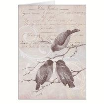 Pájaros del vintage de la comodidad y del estímulo tarjetas