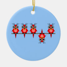 pájaros divertidos ornamento de navidad