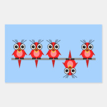 pájaros divertidos pegatina