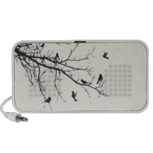 Pájaros en blanco y negro PC altavoces