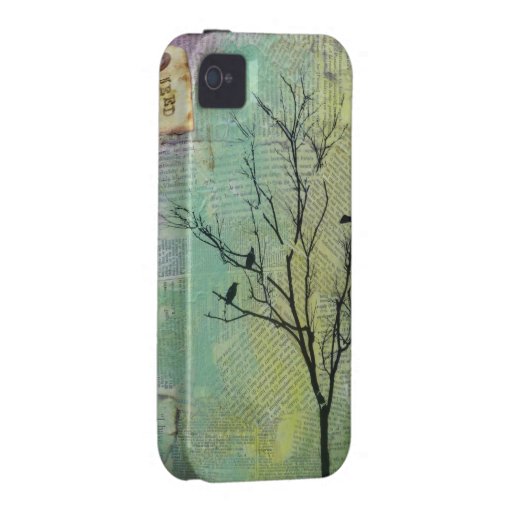 Pájaros en caso de la casamata iPhone4 de la "nece Case-Mate iPhone 4 Funda