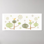Pájaros en la impresión blanca del amor posters