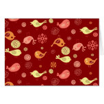 Pájaros en rojo tarjetas