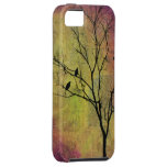 Pájaros en silueta del árbol iPhone 5 Case-Mate carcasas
