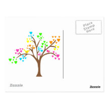 Pájaros en un árbol del corazón tarjetas postales