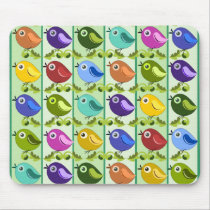 Pájaros lindos y hojas retras Mousepad de la prima alfombrillas de raton 