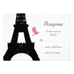 Pájaros negros RSVP del amor Comunicado Personalizado