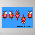 pájaros rojos lindos impresiones