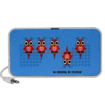 pájaros rojos lindos mini altavoz