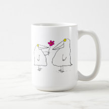 Pájaros románticos tazas