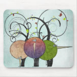 Pájaros y árboles abstractos Mousepad