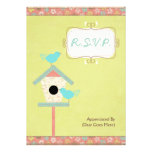 Pájaros y Birdhouse lindos y lamentables R.S.V.P.  Invitaciones Personales