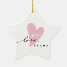 Pájaros y corazón del amor ornamentos para reyes magos