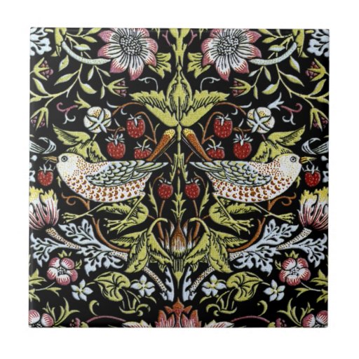 Pájaros y flores 2 de William Morris Azulejos Ceramicos