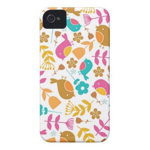 Pájaros y flores Case-Mate iPhone 4 coberturas