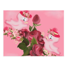 Pájaros y flores tarjetas postales