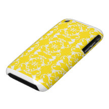 Pájaros y vides amarillos Case-Mate iPhone 3 carcasa