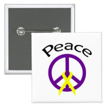 Palabra púrpura y cinta de la paz pin
