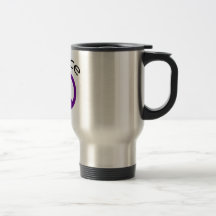 Palabra púrpura y cinta de la paz tazas
