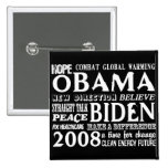 Palabras de la esperanza Obama y del botón 2 de Bi Pins