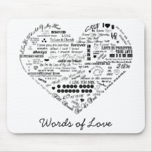 Palabras del personalizado Mousepad del amor