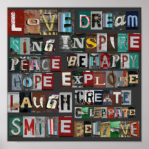 Palabras inspiradas impresiones