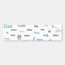 Palabras para el papá en muchos otros idiomas pegatina de parachoque