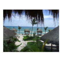 Palapas en la playa tarjeta postal