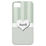 Palidezca - el corazón rayado/blanco verde+Persona iPhone 5 Case-Mate Cobertura
